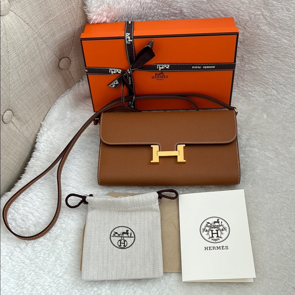 SOLD - Authentic Hermes Constance Togo Wallet WOC - Gold
